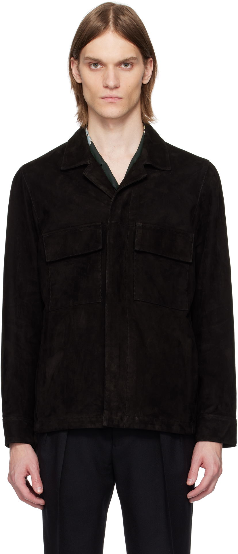 Takki Paul Smith Paul Smith Casual-Fit Suede Jacket Musta | M1R-147Z-P00040-79