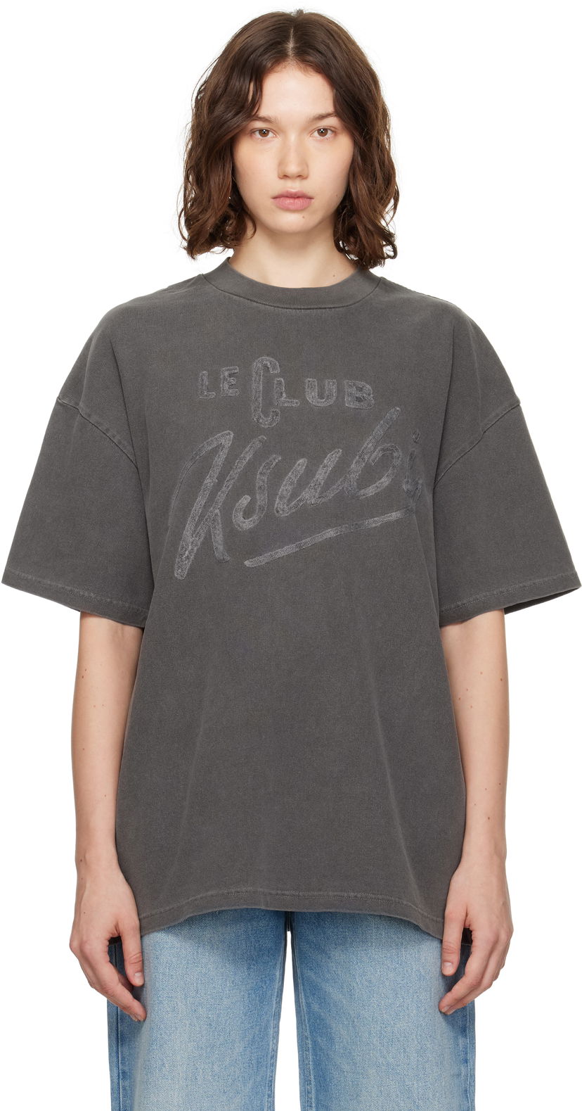 T-paita Ksubi Ksubi 'Le Club' Boyfriend T-Shirt Harmaa | WPF25TE005