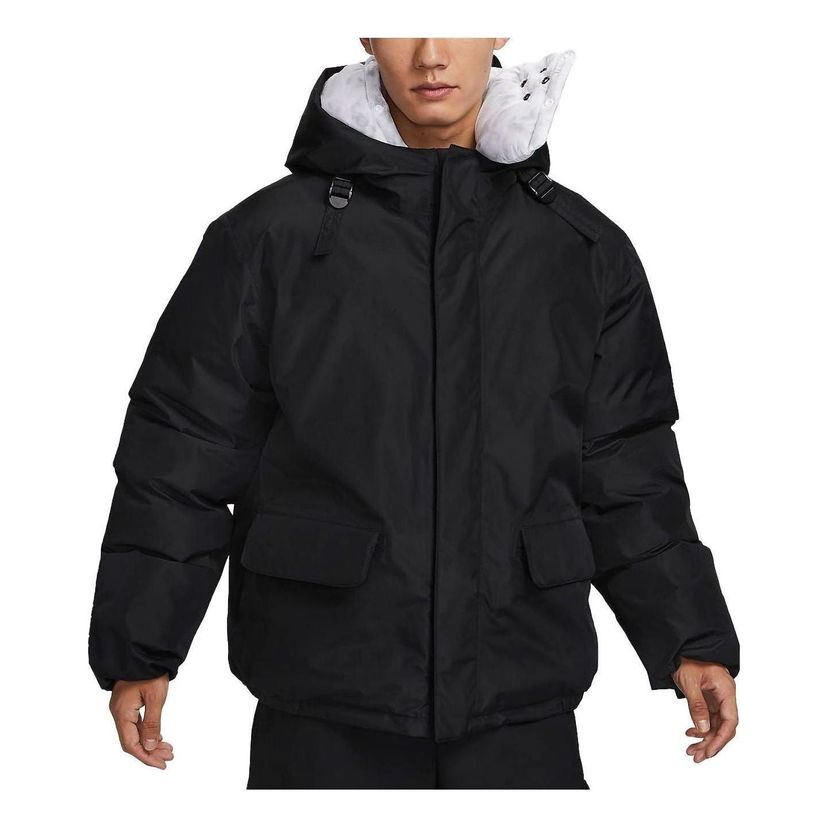 Puffer takki Nike Sportswear Loose Thermore Ecodown Hooded Waterproof Jacket Musta | FB7595-010