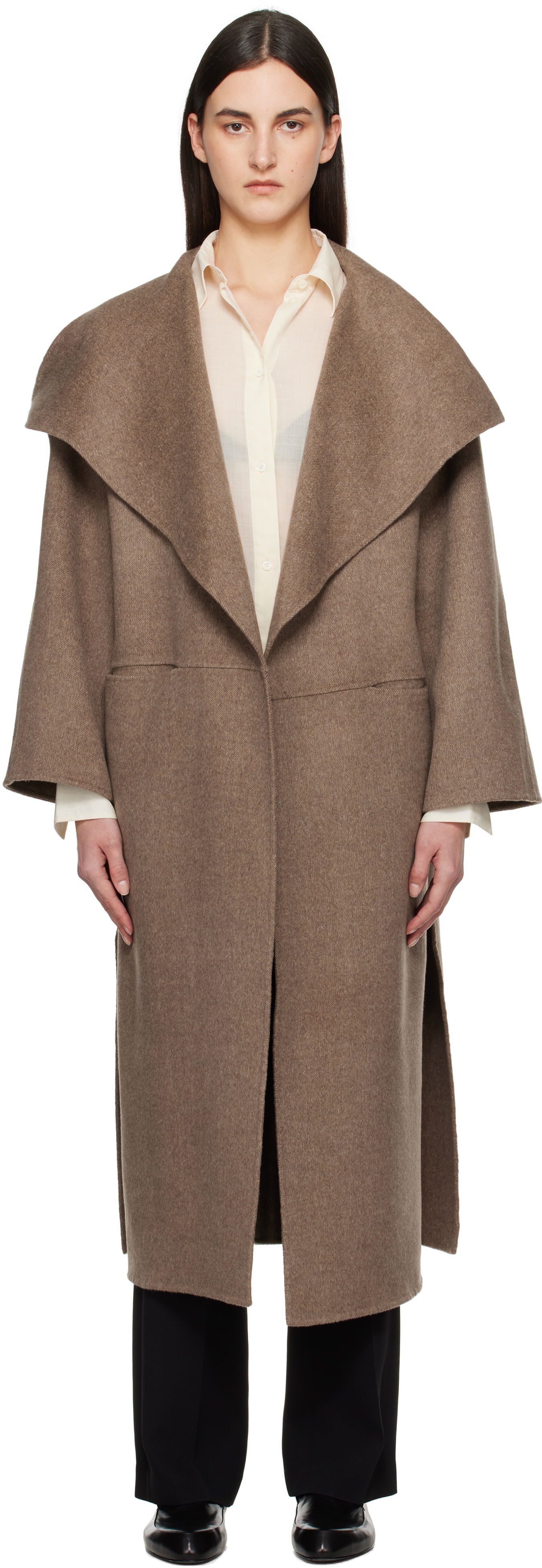 Takit TOTEME TOTEME Signature Wool Cashmere Coat Ruskea | 251-WRO885-FB0360, 0