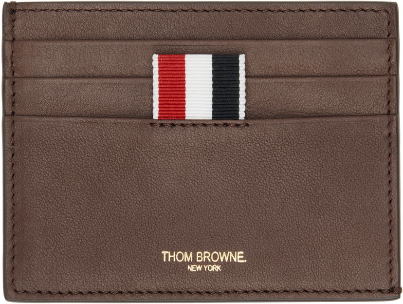 Lompakko Thom Browne Thom Browne Soft Calf Leather Double Card Holder Ruskea | MAW031A-L0117