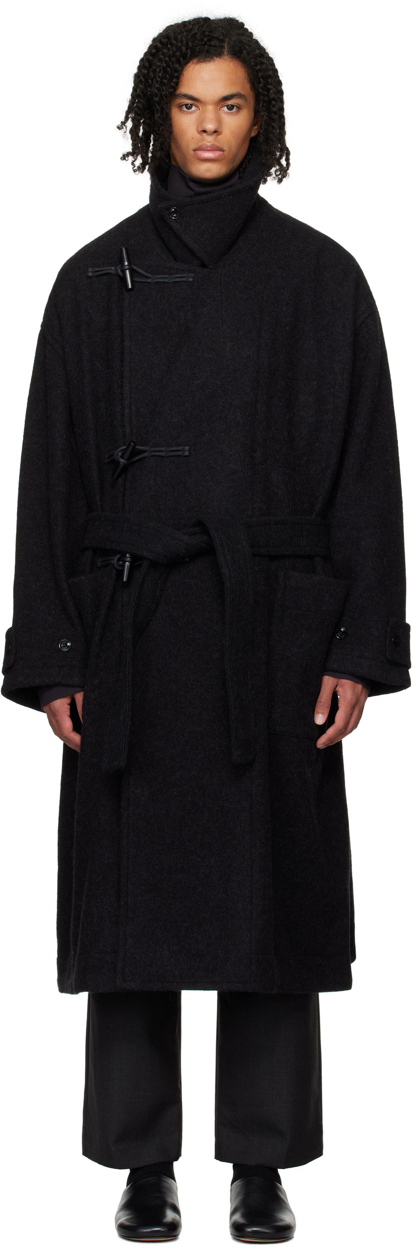 Takit LEMAIRE Duffle Overcoat Musta | CO1073 LF504
