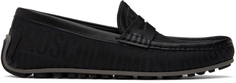 Vaatteet Moschino Moschino Allover Logo Driving Loafers Musta | MM10040G1I