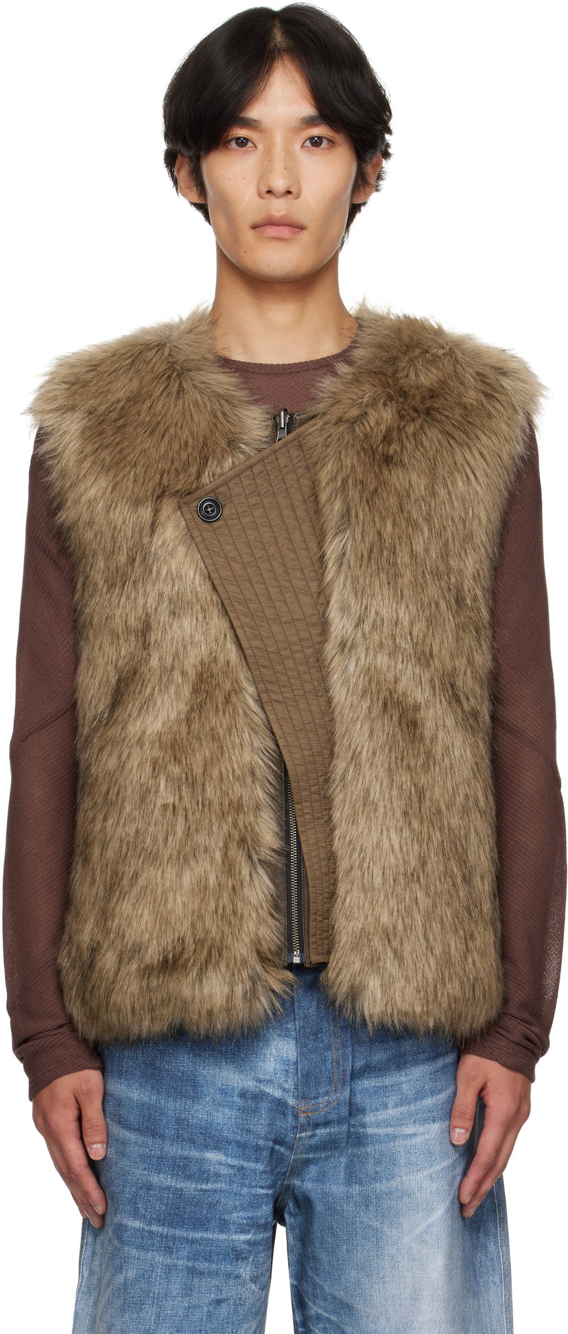 Liivi Andersson Bell Andersson Bell Reversible Faux-Leather & Faux-Fur Vest Ruskea | awa722u