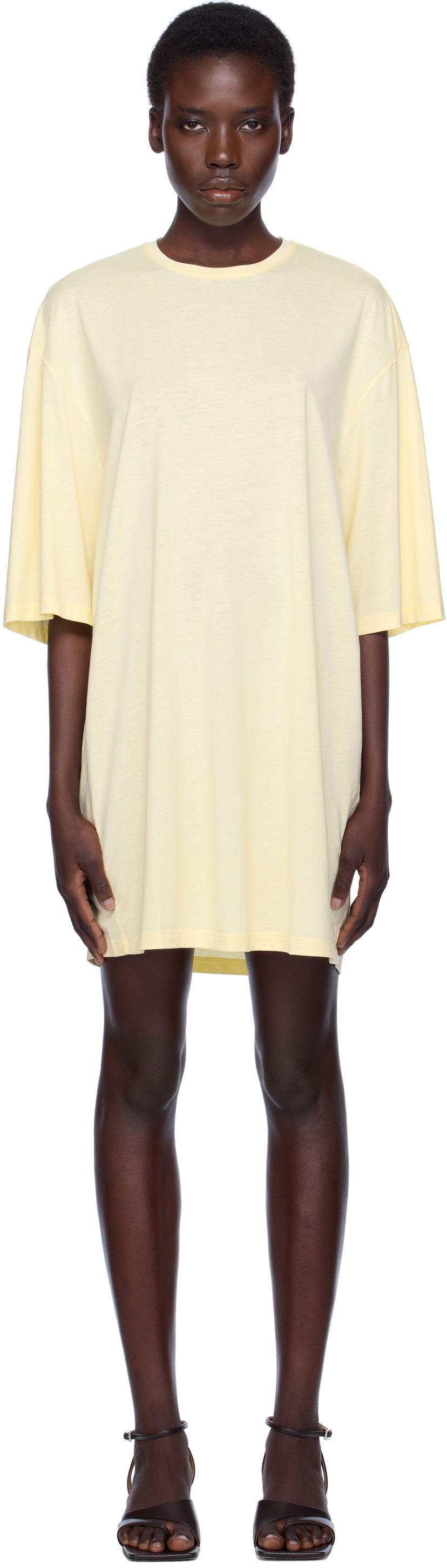 Mekko TOTEME TOTEME Relaxed Tee Minidress Keltainen | 253-WRT0594-FB0419