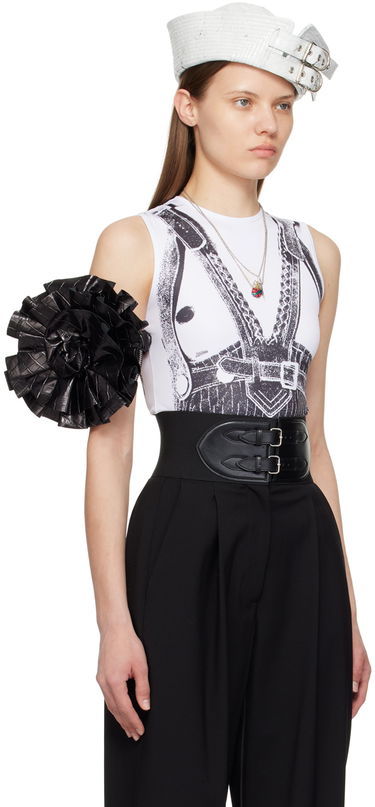 Tankkitoppi Jean Paul Gaultier Jean Paul Gaultier 'Trompe L'oeil' Printed Tank Top Valkoinen | 24/25-U-TO183-J547-0100, 1