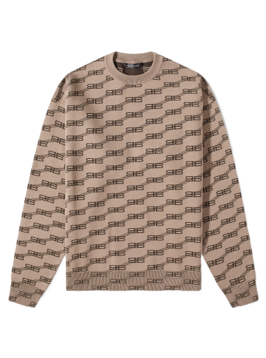 Villapaita Balenciaga Monogrammed Crew Knit Ruskea | 733859-T3253-9378
