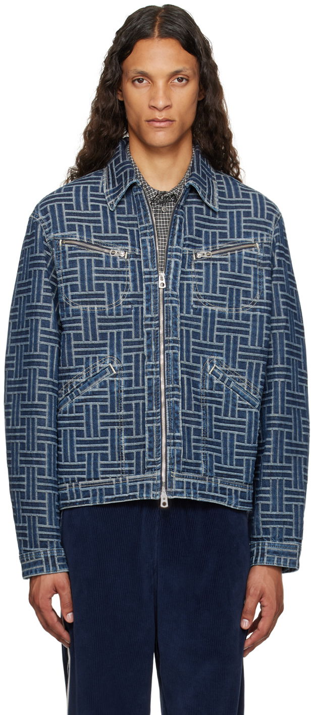 Takki KENZO Blue Paris ' Weave' Denim Jacket Sininen | FE65DV3106J2
