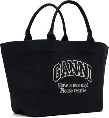 Kangaskassi GANNI GANNI Oversized Canvas Tote Bag Musta | A6680, 1