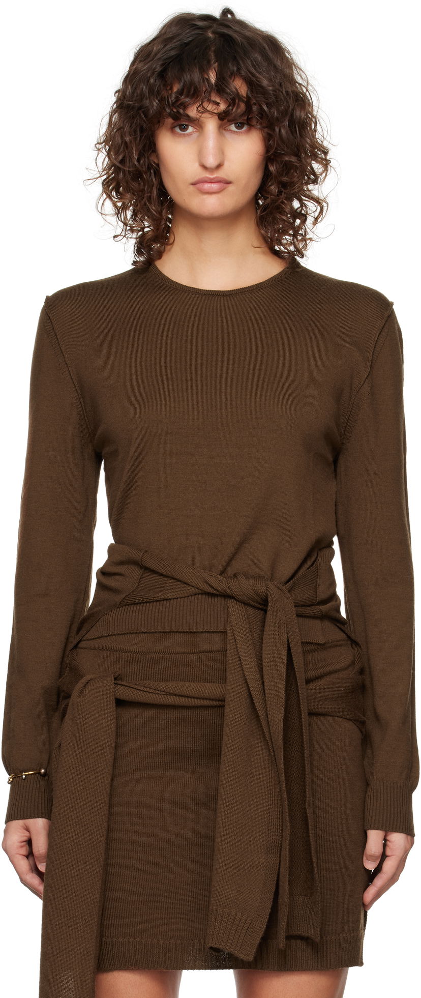 Mekko LEMAIRE Lemaire Crew Neck Knit Dress Ruskea | TO1250 LK087