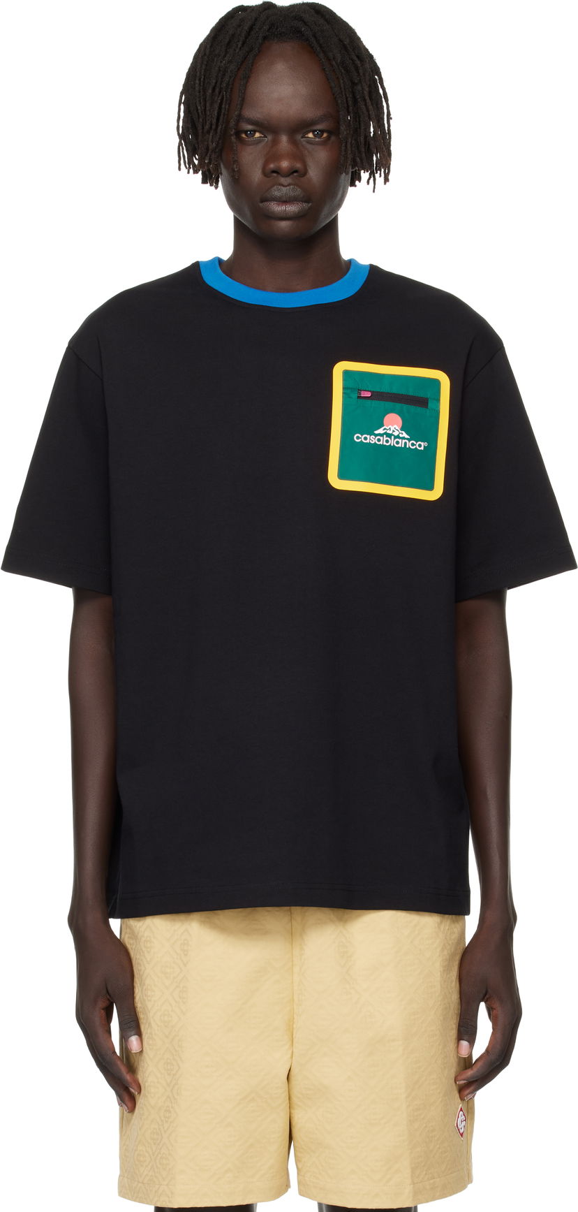T-paita Casablanca Casablanca Montagne Pocket Tee Musta | MPF25-JTS-043-01