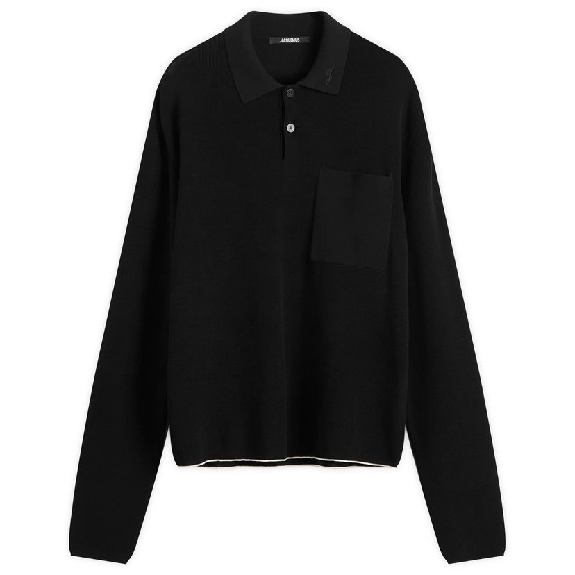 Poolopaita Jacquemus Knitted Polo Shirt Musta | 25HPOM00603AK00274-990