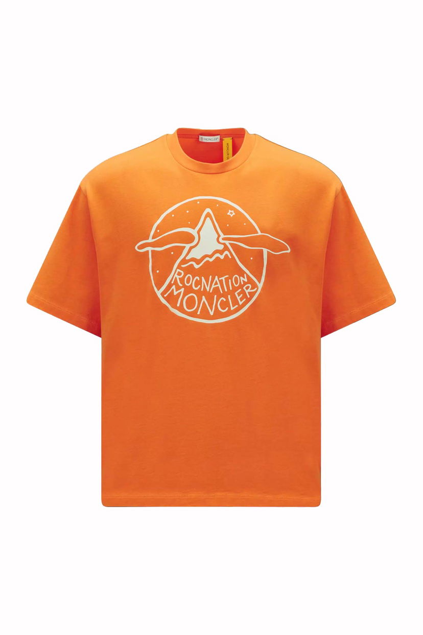 T-paita Moncler Roc Nation by Jay-Z x Logo Motif T-Shirt Oranssi | I209W8C0000689A8Y328