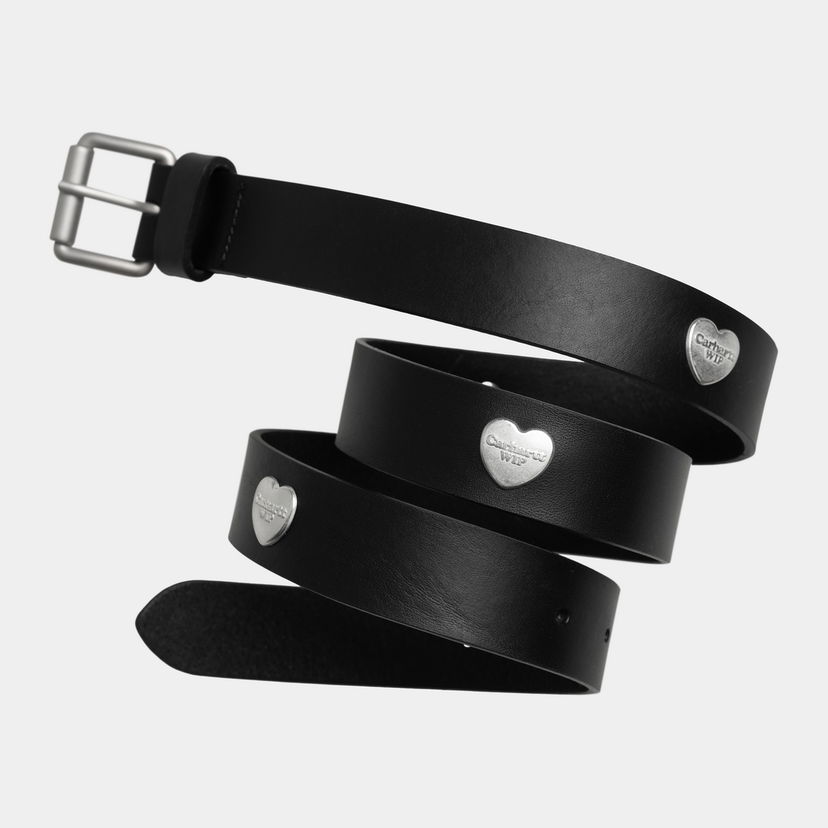Vyöt Carhartt WIP Tylor Leather Belt with Metal Heart Logo Musta | I035381_9