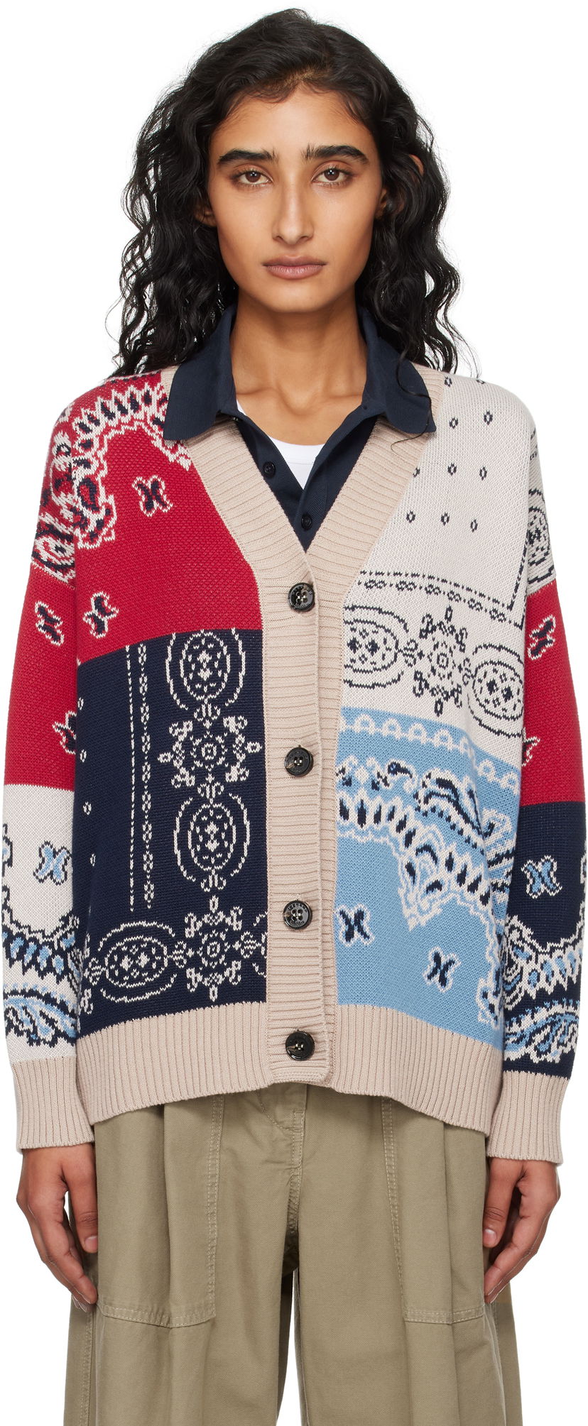Villapaita Max Mara Weekend Max Mara Baobab Patchwork Cardigan Monivärinen | 2525346051600