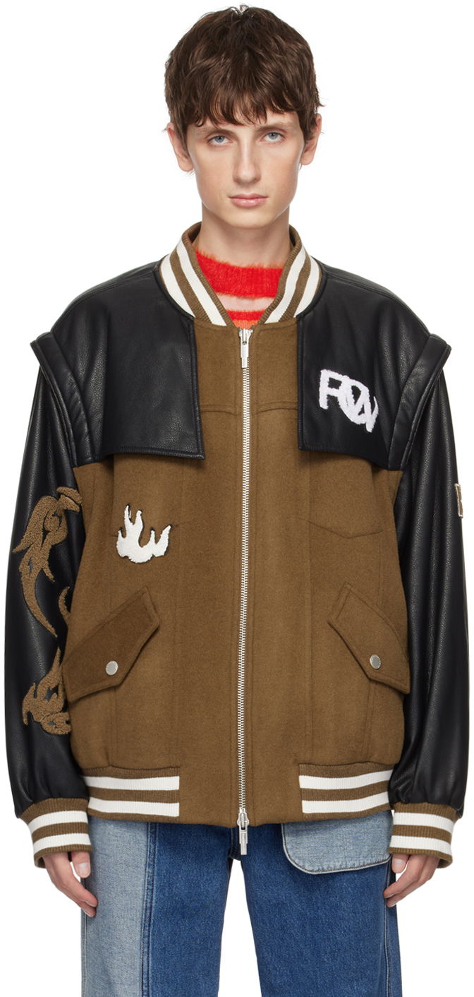 Bomber-takki Feng Chen Wang Feng Chen Wang 'Phoenix' Bomber Jacket Ruskea | FUF16JK55K