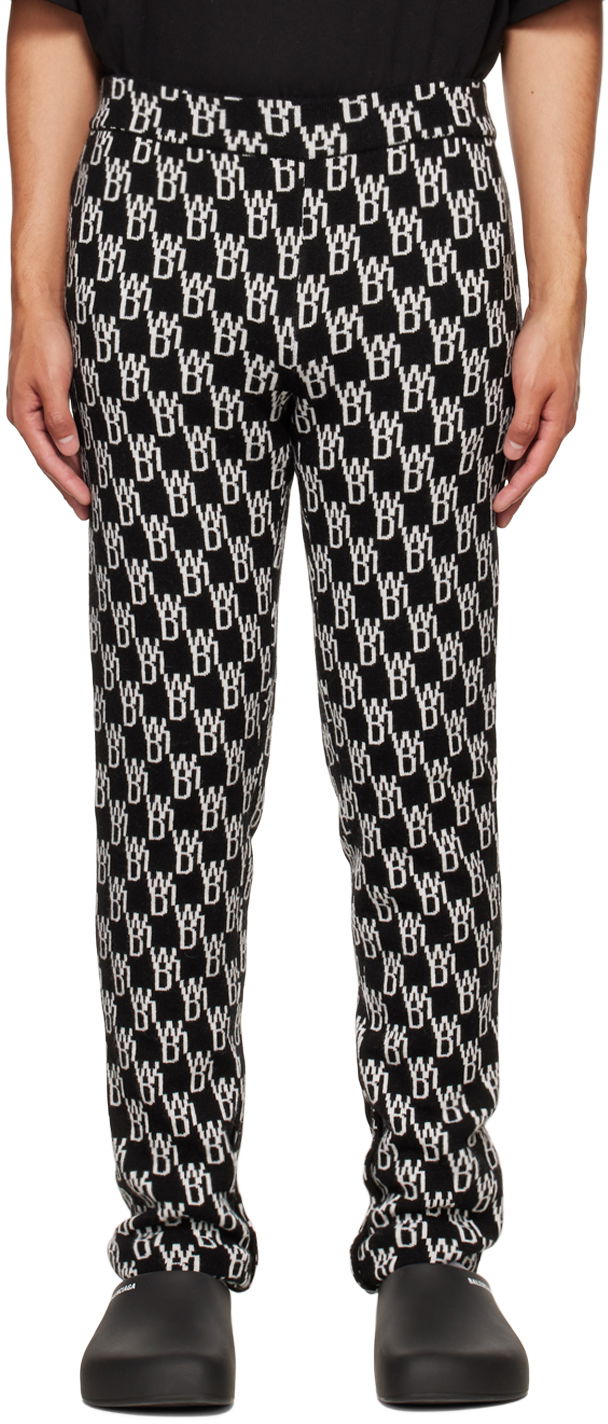 Leggingsit We11done We11done Jacquard Lounge Pants Musta | WD-KP9-20-096-W-BK