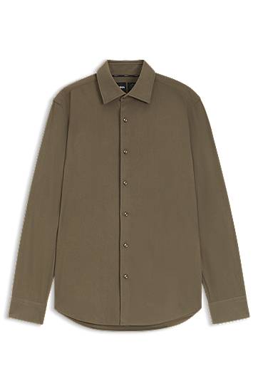 Paita BOSS Regular-fit shirt in baby corduroy Vihreä | 50550679