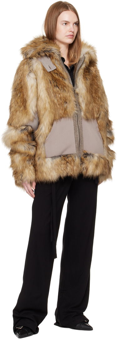 Takki Ottolinger Ottolinger Oversized Furry Multiline Jacket Ruskea | 109-701709-01, 3