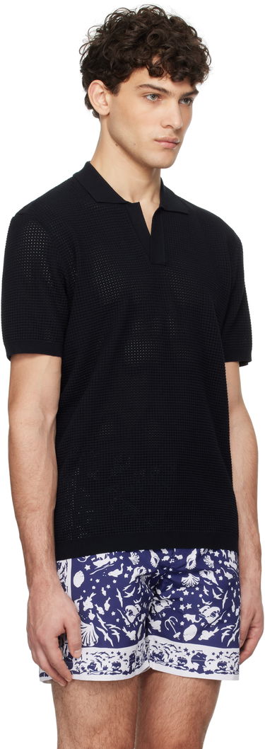 Poolopaita Orlebar Brown Orlebar Brown Roddy Open Knit Polo Musta | 277989, 1