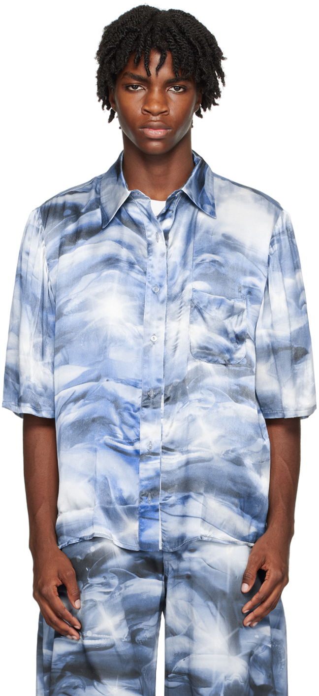 Paita Collina Strada Collina Strada Dolphin Print Sunny Shirt Sininen | XX3940