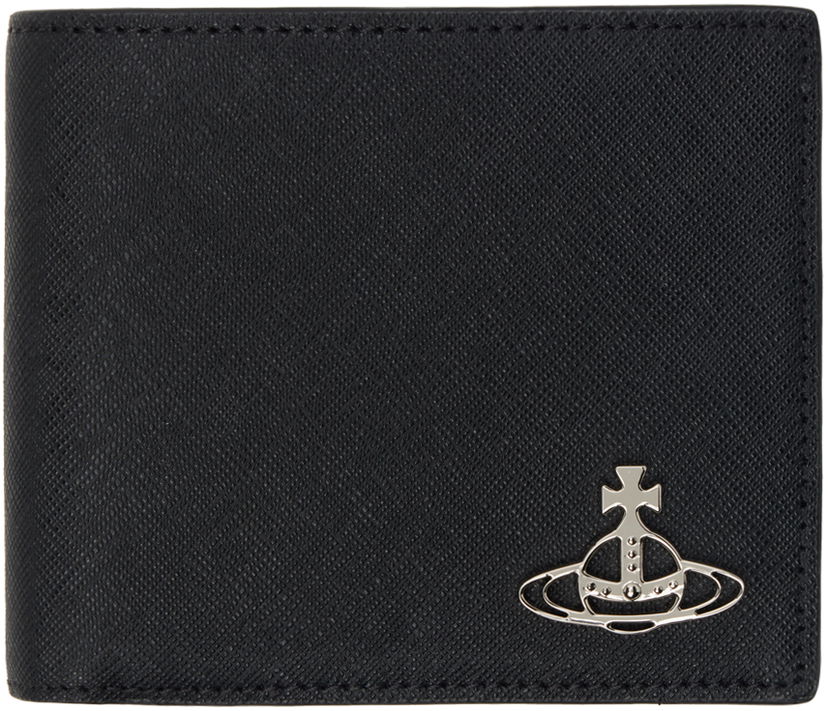 Lompakko Vivienne Westwood Black Billfold Saffiano Wallet Musta | 5115002PM-L001N-