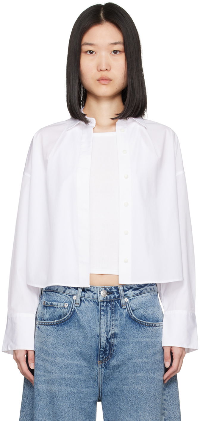 Paita rag & bone Rag & Bone Martha Cropped Shirt Valkoinen | WAW24PA0024602