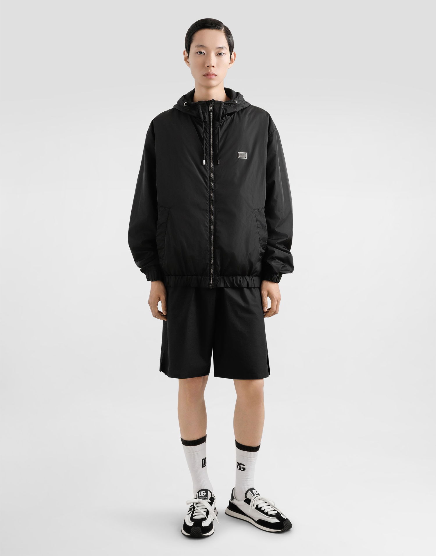 Tuulitakki Dolce & Gabbana Dolce & Gabbana Technical Fabric Hooded Jacket with Tag Musta | G9BGSTFUS22N0000, 1