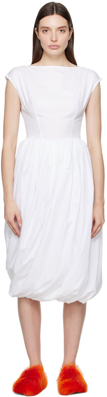 Mekko Marni Balloon Midi Dress Valkoinen | ABMA1156A0 UTC223