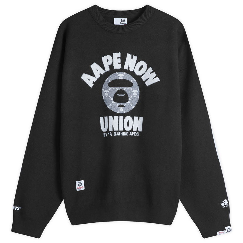 Villapaita AAPE by A Bathing Ape AAPE Union Monogram Knit Sweater Musta | AAPKNMB370XXNBKX