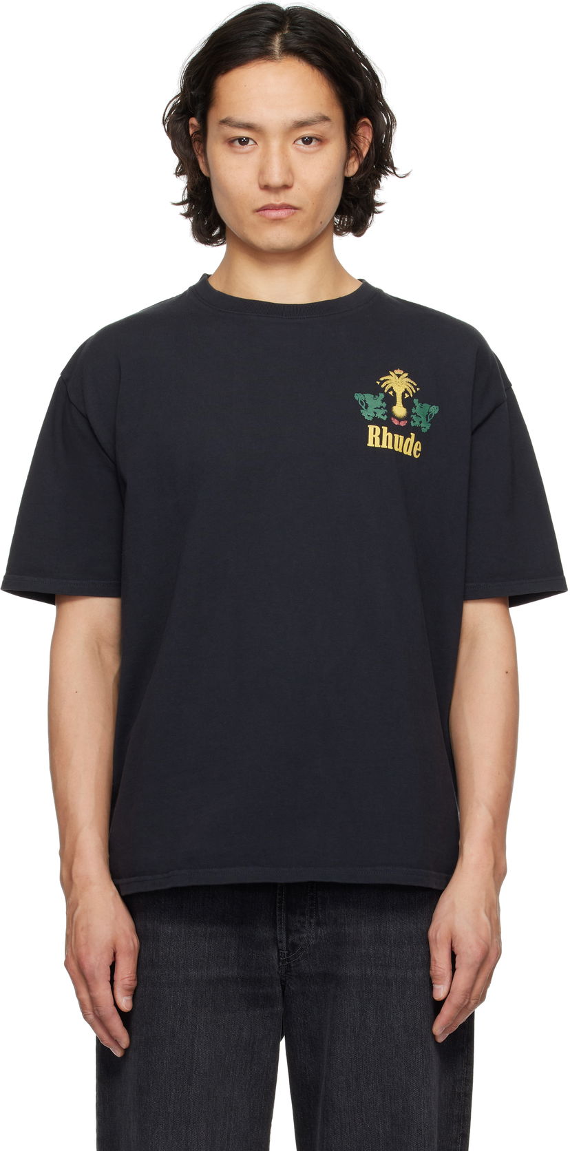 T-paita Rhude Rhude Tobacco Graphic T-Shirt Musta | RHSS25TT09012