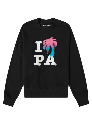 Huppari Palm Angels I Love PA Crew Sweat Musta | PMBA026S23FLE0021084