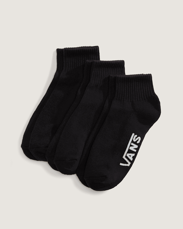 Sukat Vans Classic Quarter Crew Socks (3 Pairs), Size S Musta | VN000QBXBLK, 0