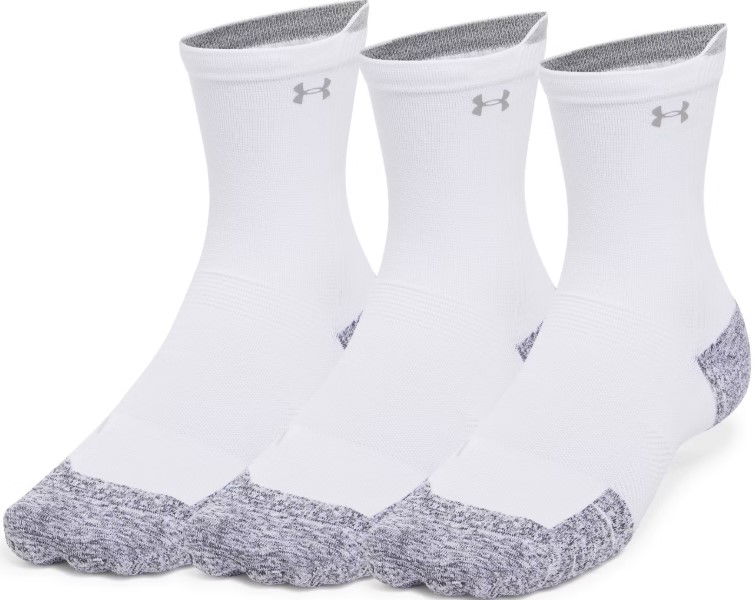 Sukat Under Armour Run Cushion 3-Pack Crew Socks Valkoinen | 1387043-101