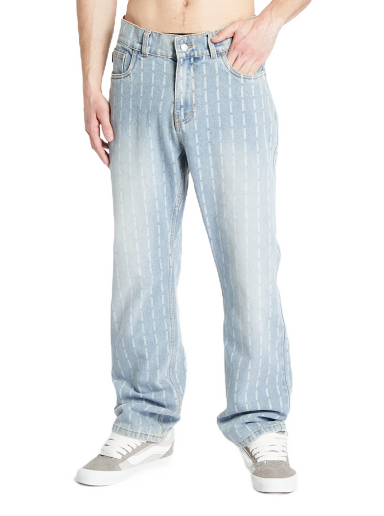 Jeans Pleasures Impact Pinstripe Denim Jeans Turkoosi | P23W005 BLUE