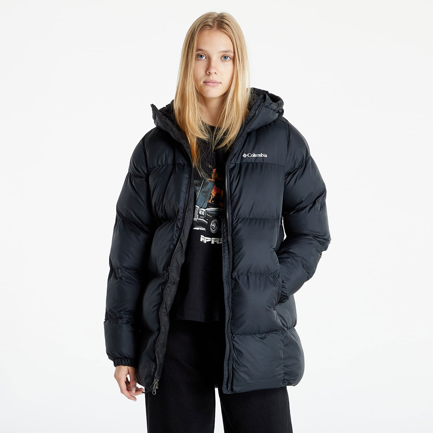 Takki Columbia Puffect™ Mid Hooded Jacket Musta | 1864791010, 0