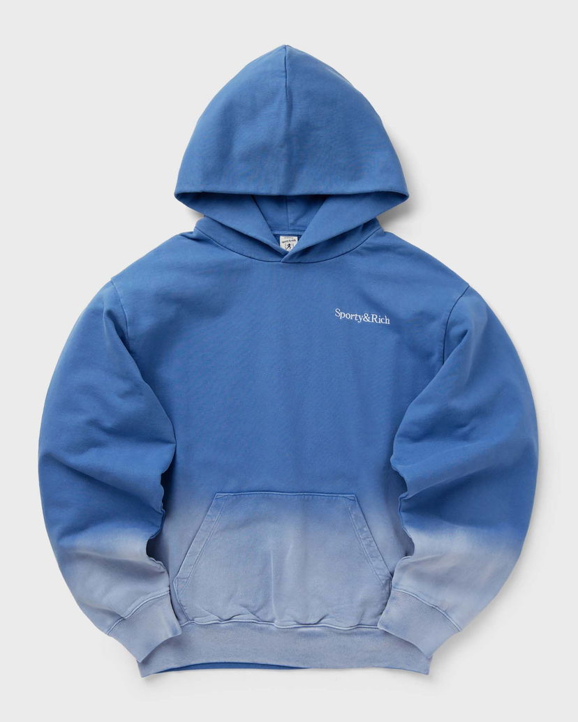 Huppari Sporty & Rich Serif Logo Embroidered Dip Dye Hoodie in L Sininen | WS066S413SD