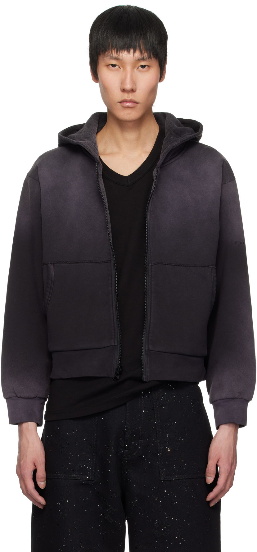 Huppari 1017 ALYX 9SM Alyx Garment Dyed Reversible Zip Up Hoodie Musta | AAMSW0241FA01