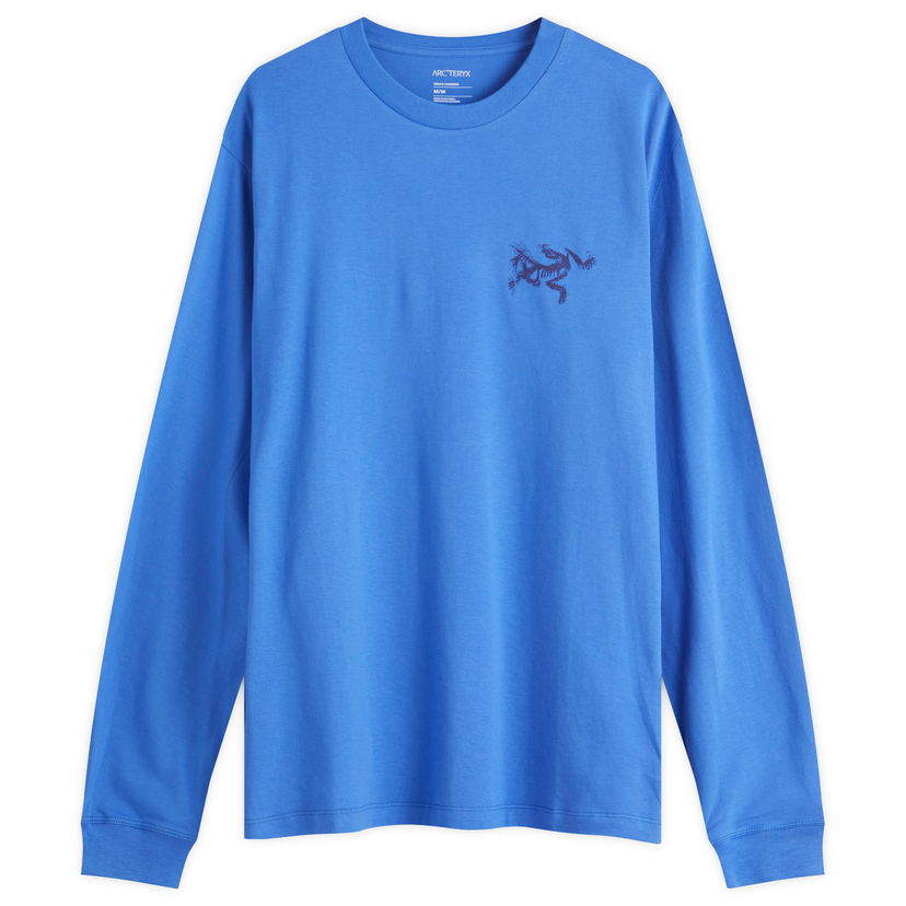 T-paita Arcteryx Kragg SL Cotton Bird Tile Long Sleeve T-Shirt, Size Large Sininen | X000009537-021882