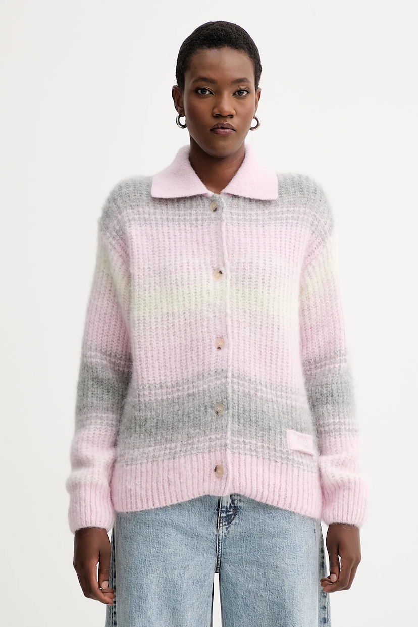 Villapaita KENZO Kenzo Striped Knit Cardigan Vaaleanpunainen | FF62CA7043CG
