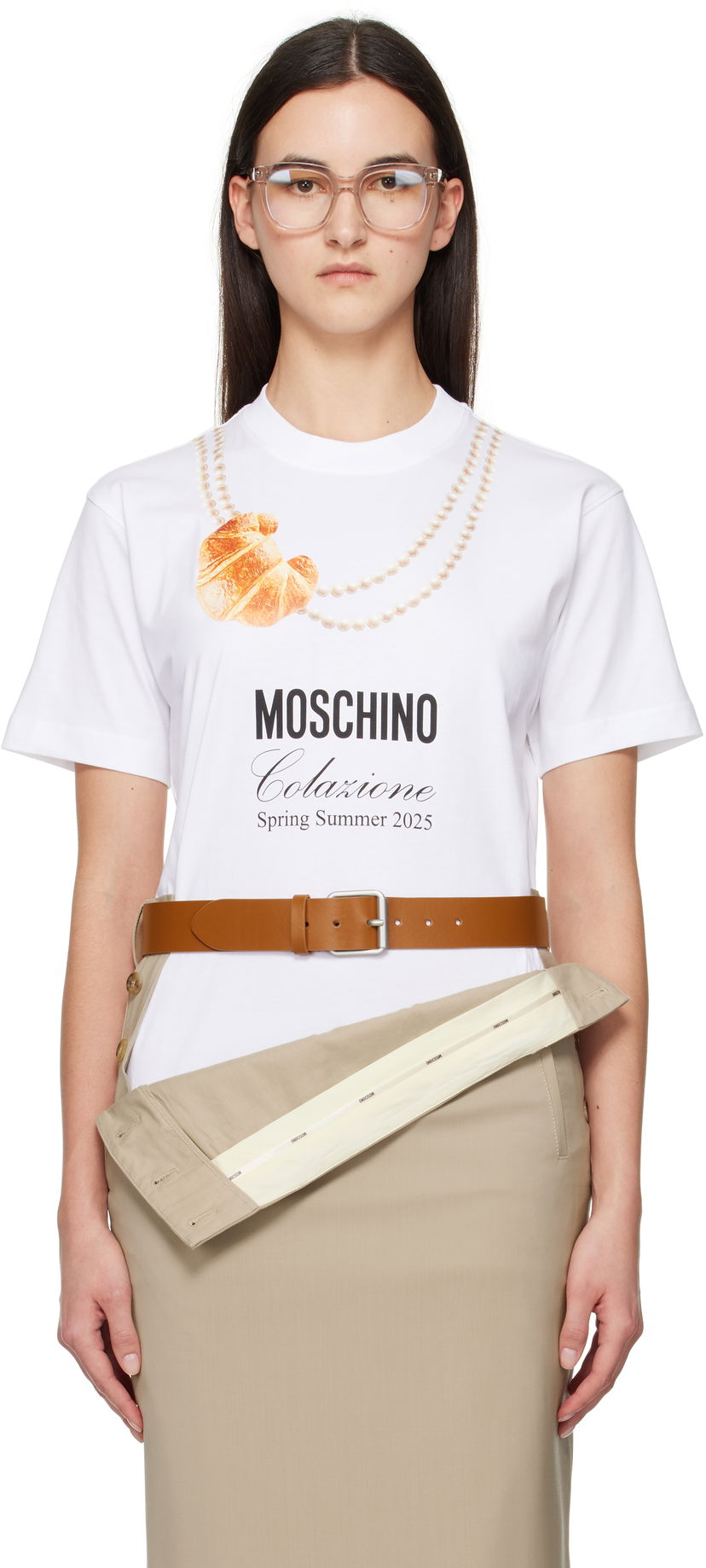 T-paita Moschino Moschino Breakfast Graphic T-Shirt Valkoinen | A070305411001