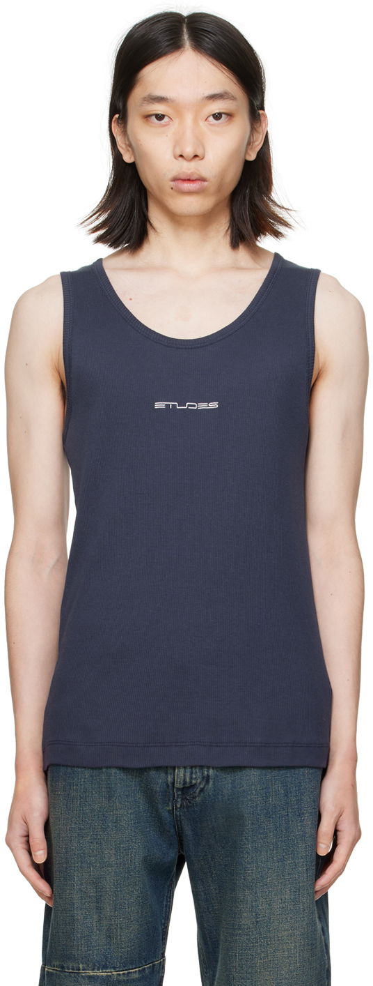 Tankkitoppi Études Pippen Tank Top Tummansininen | E24MM161A03244