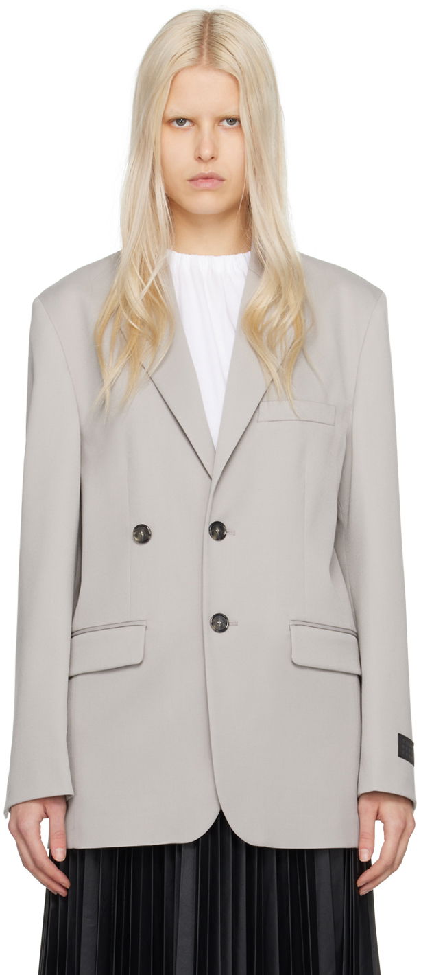 Takit Maison Margiela MM6 Double-Breasted Blazer Harmaa | S52BN0130 S47848