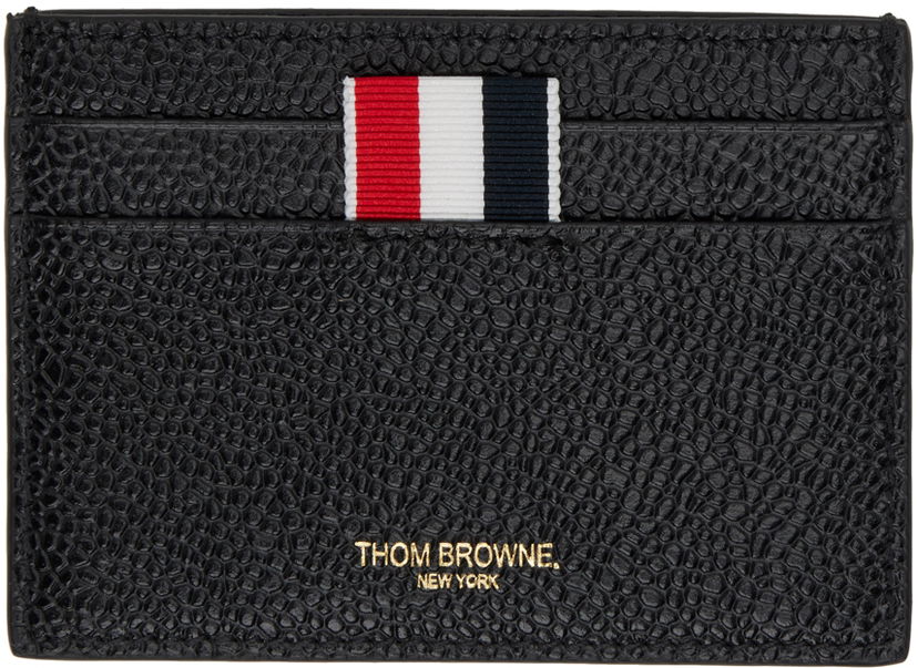 Lompakko Thom Browne Leather Card Holder Musta | MAW020L-00198