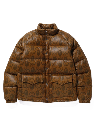 Takki BAPE Coach x Leather Down Jacket Ruskea | 001HJG231902XBRW