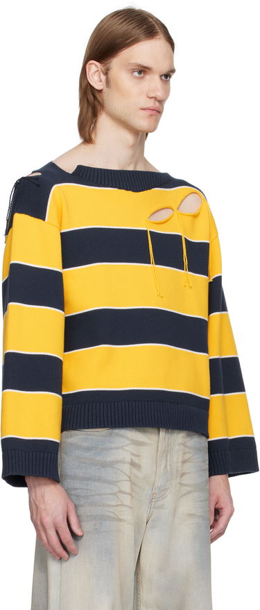 Villapaita Charles Jeffrey Loverboy Charles Jeffrey LOVERBOY Slash Stripe Knit Sweater Tummansininen | 54091302, 4
