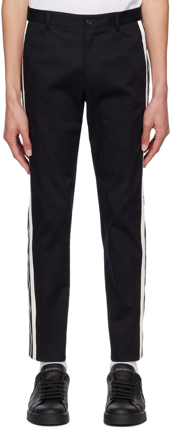 Housut Dolce & Gabbana Black Band Trousers Musta | GVWJETFUFHT