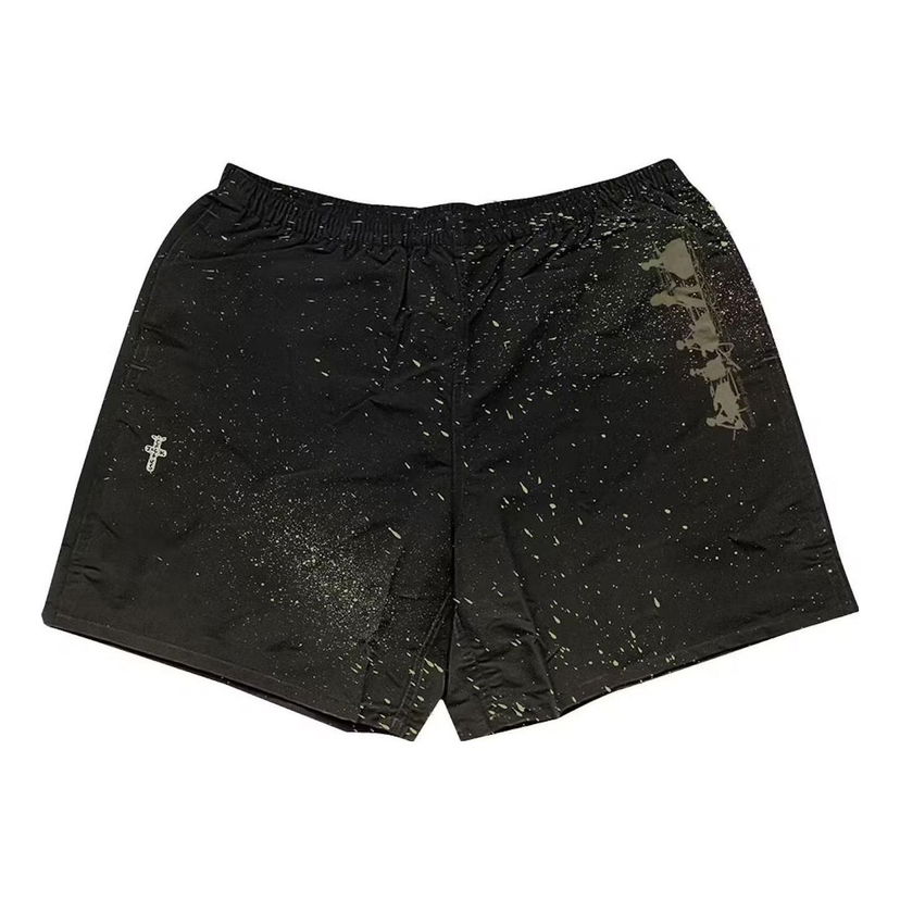 Shortsit Cactus Jack by Travis Scott Travis Scott Cactus Jack Splatter Shorts Musta | CJOL-PS06