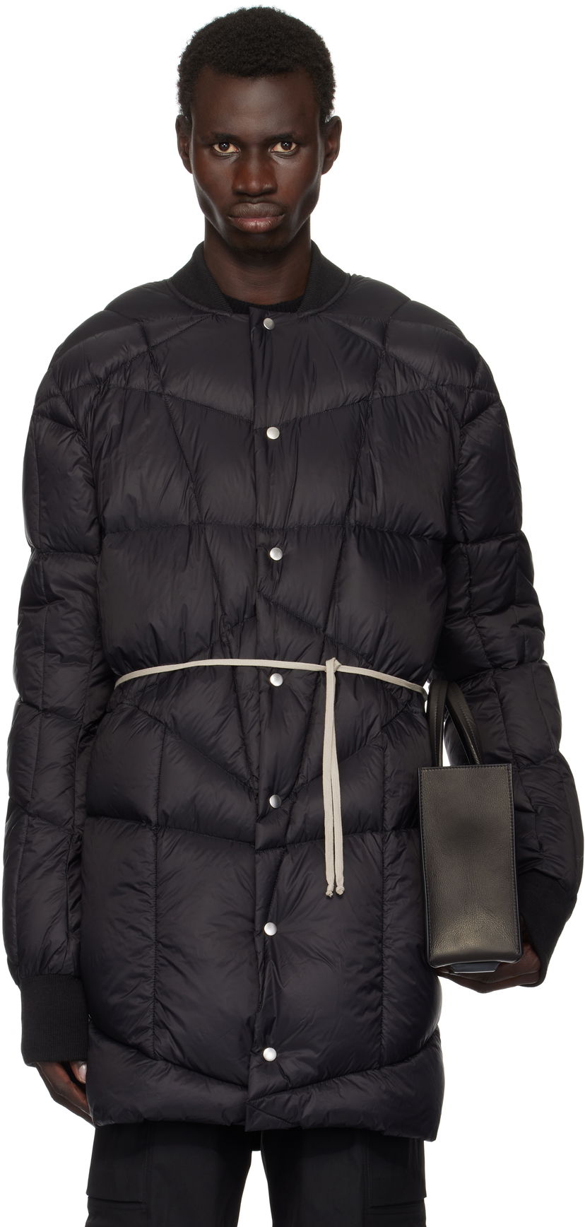 Puffer takki Rick Owens Flight Liner Down Coat Musta | RR02D6915 NPD2