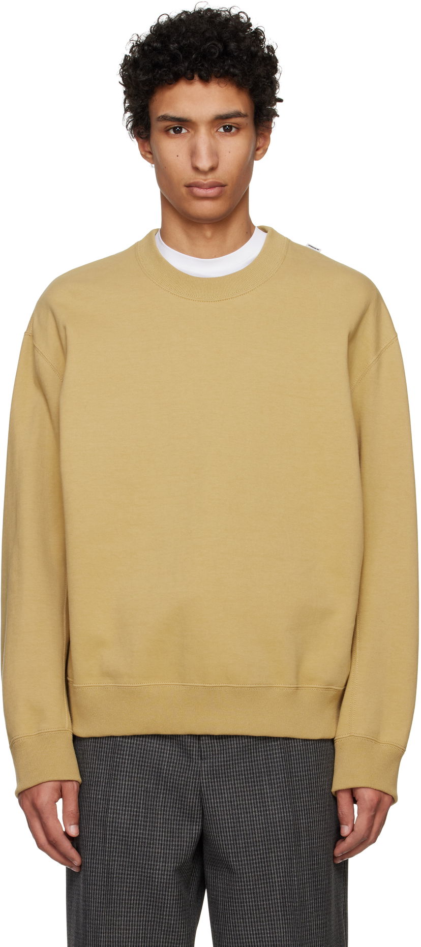 Villapaita Jil Sander Jil Sander Logo Flag Shoulder Sweatshirt Beige | J22GU0132_J20245